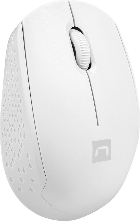 Myš Natec STORK/Kancelářská/Optická/1 600 DPI/Bezdrátová USB/Bílá