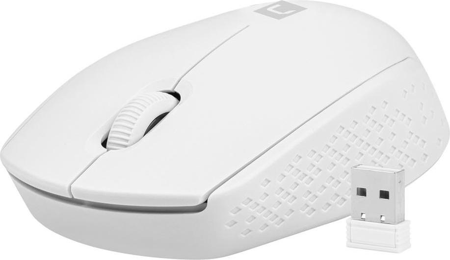 Myš Natec STORK/Kancelářská/Optická/1 600 DPI/Bezdrátová USB/Bílá