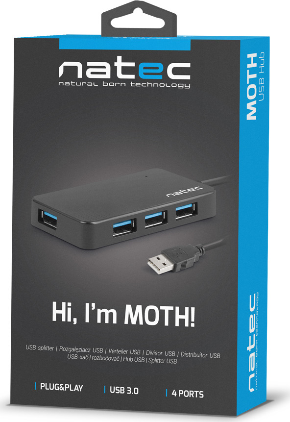 Natec Moth rozbočovač 4x USB 3.0 HUB