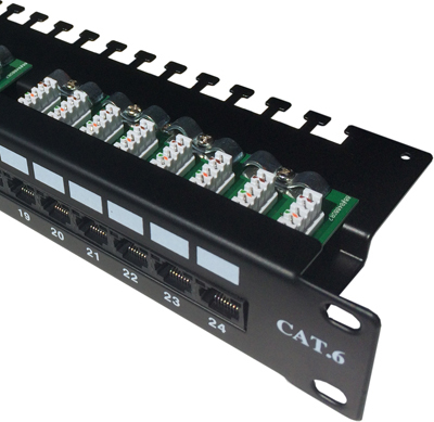 DATACOM Patch panel 24p. CAT6 UTP 3x8p LSA 1U horní zářez