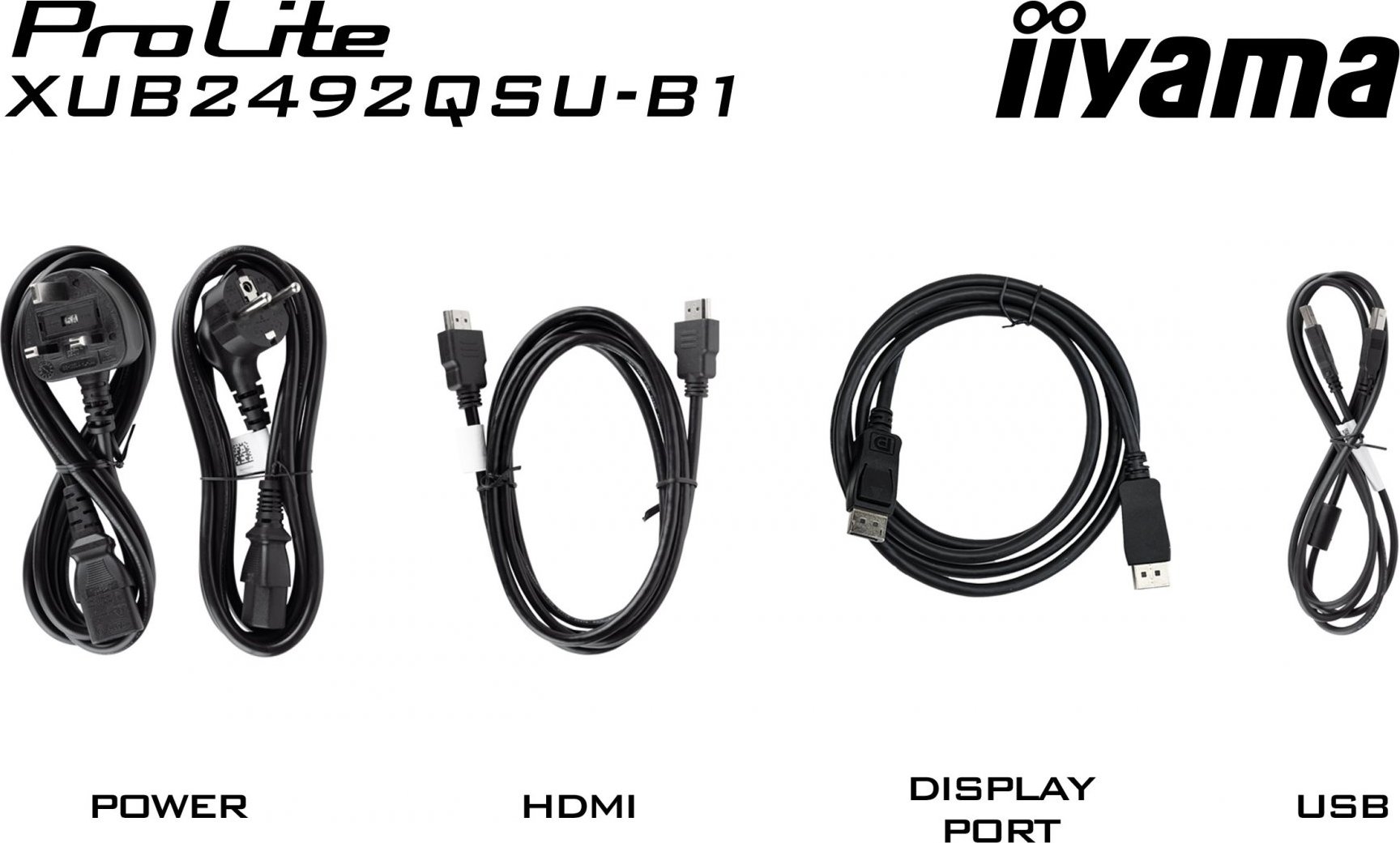 iiyama ProLite/XUB2492QSU-B1/23,8"/IPS/QHD/100Hz/0,5ms/Black/3R