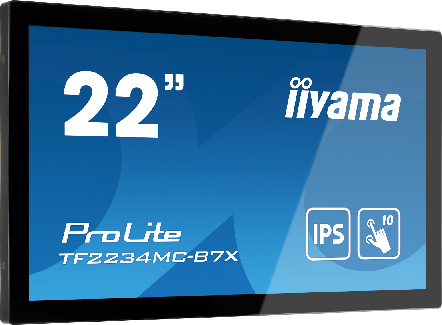 22" iiyama TF2234MC-B7X: IPS, FullHD, capacitive, 10P, 350cd/m2, VGA, DP, HDMI, IP65, černý