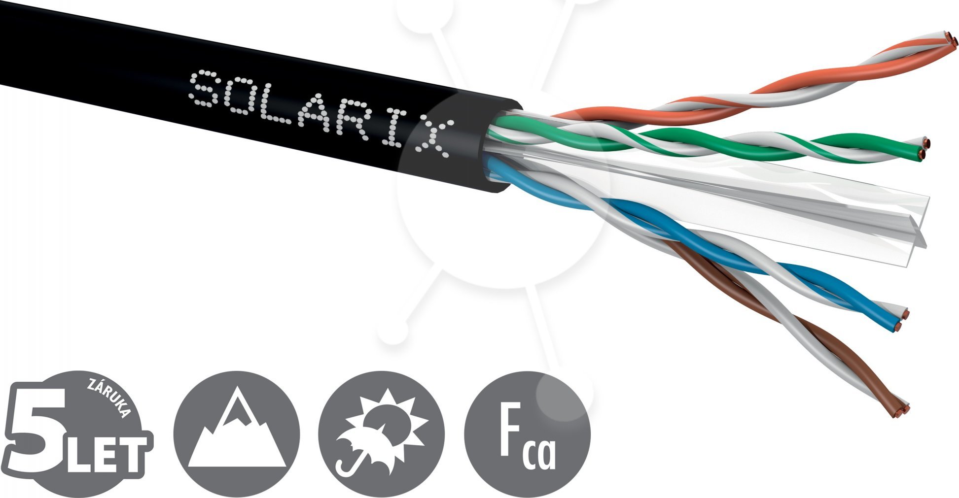 Instalační kabel Solarix CAT6 UTP PE Fca venkovní 500m/cívka SXKD-6-UTP-PE