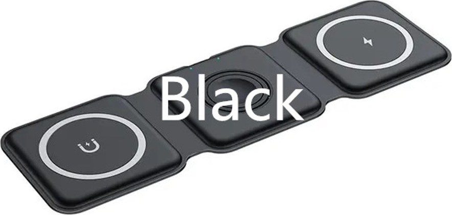1stCOOL bezdrátová přenosná QI nabíječka 3v1, MagSafe, USB-C, černá