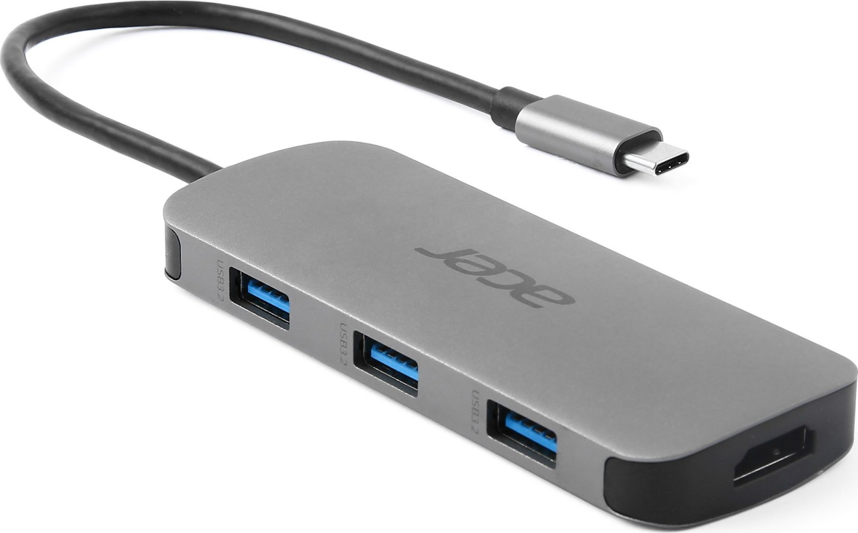 ACER Dokovací stanice 7in1 Type-C dongle, 1x HDMI, 3x USB-A 3.2 Gen1, 1x SD 3.0, 1x microSD, 1x USB-C, silver