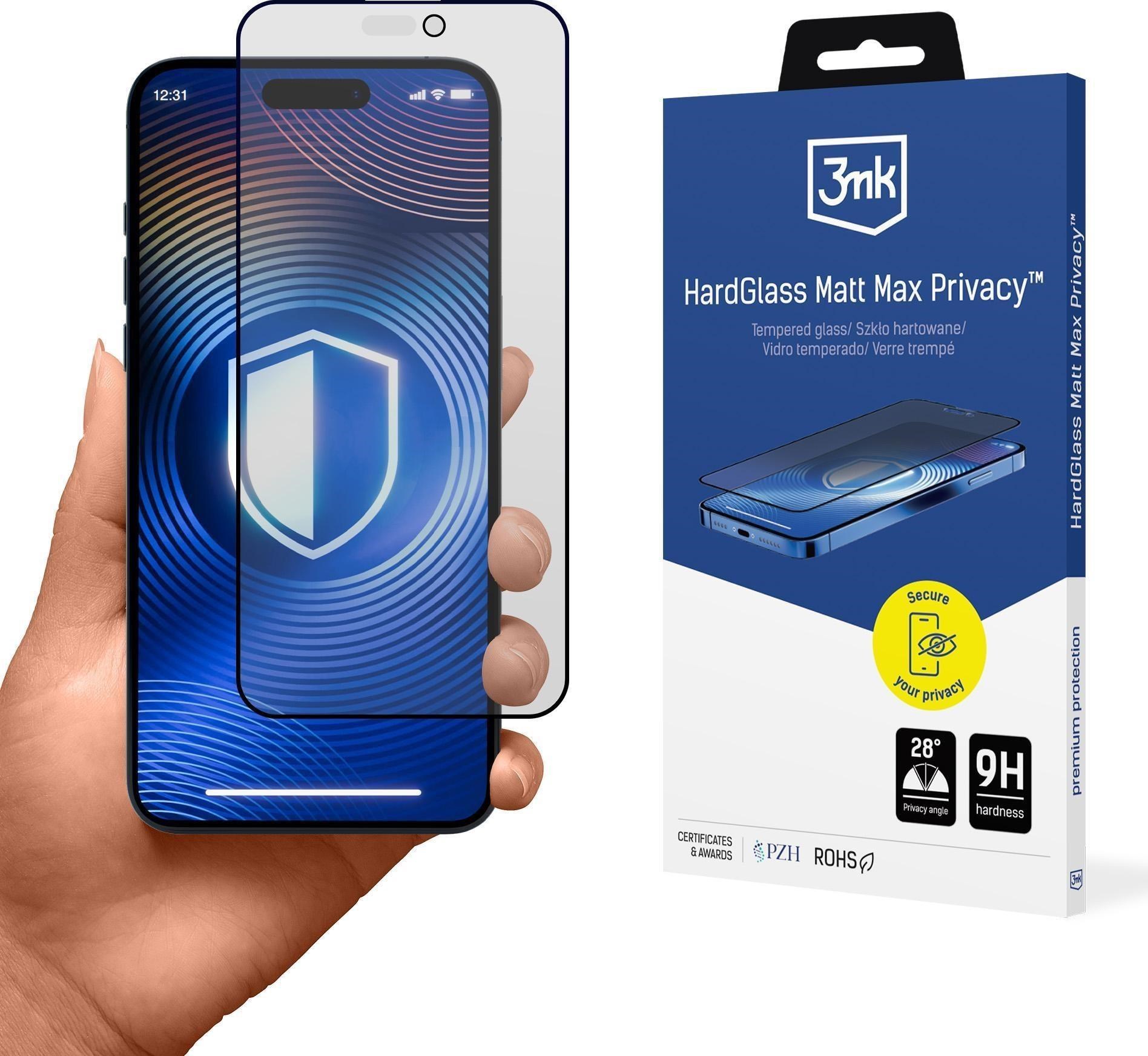 3mk tvrzené sklo HardGlass Matt Max Privacy pro Apple iPhone 14 Pro Max