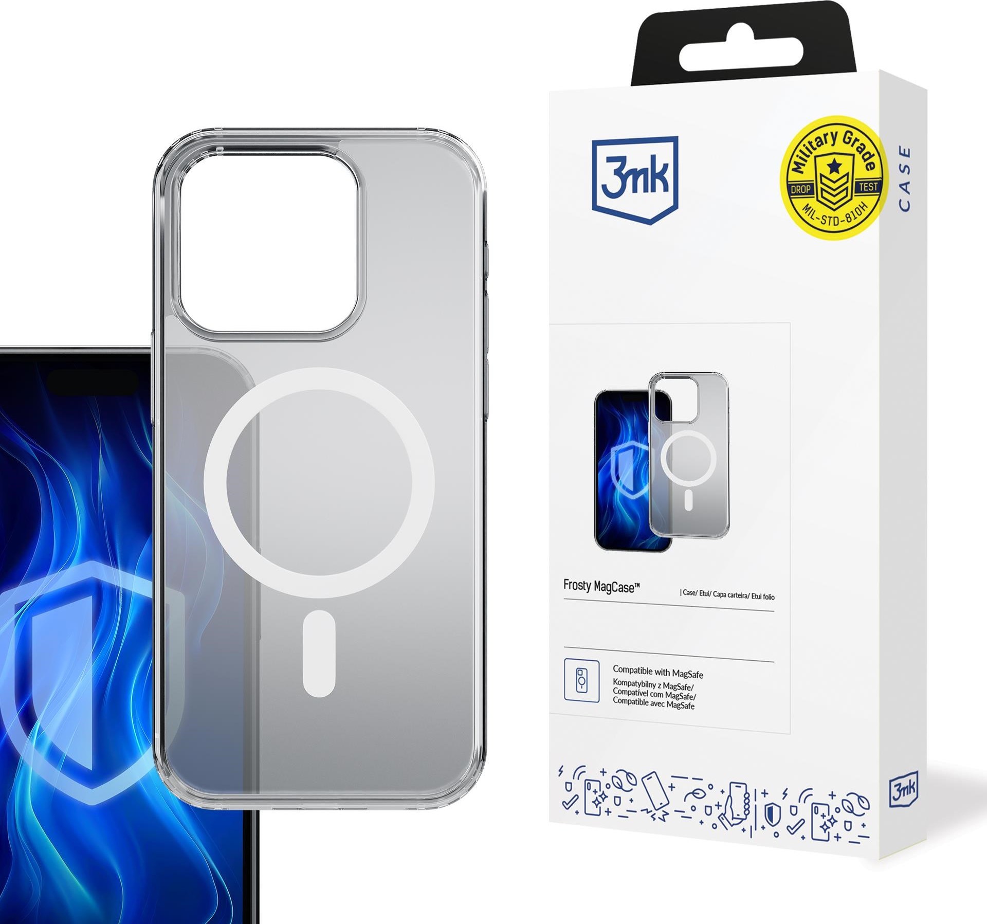 3mk ochranný kryt Frosty MagCase White pro Apple iPhone 16 Pro