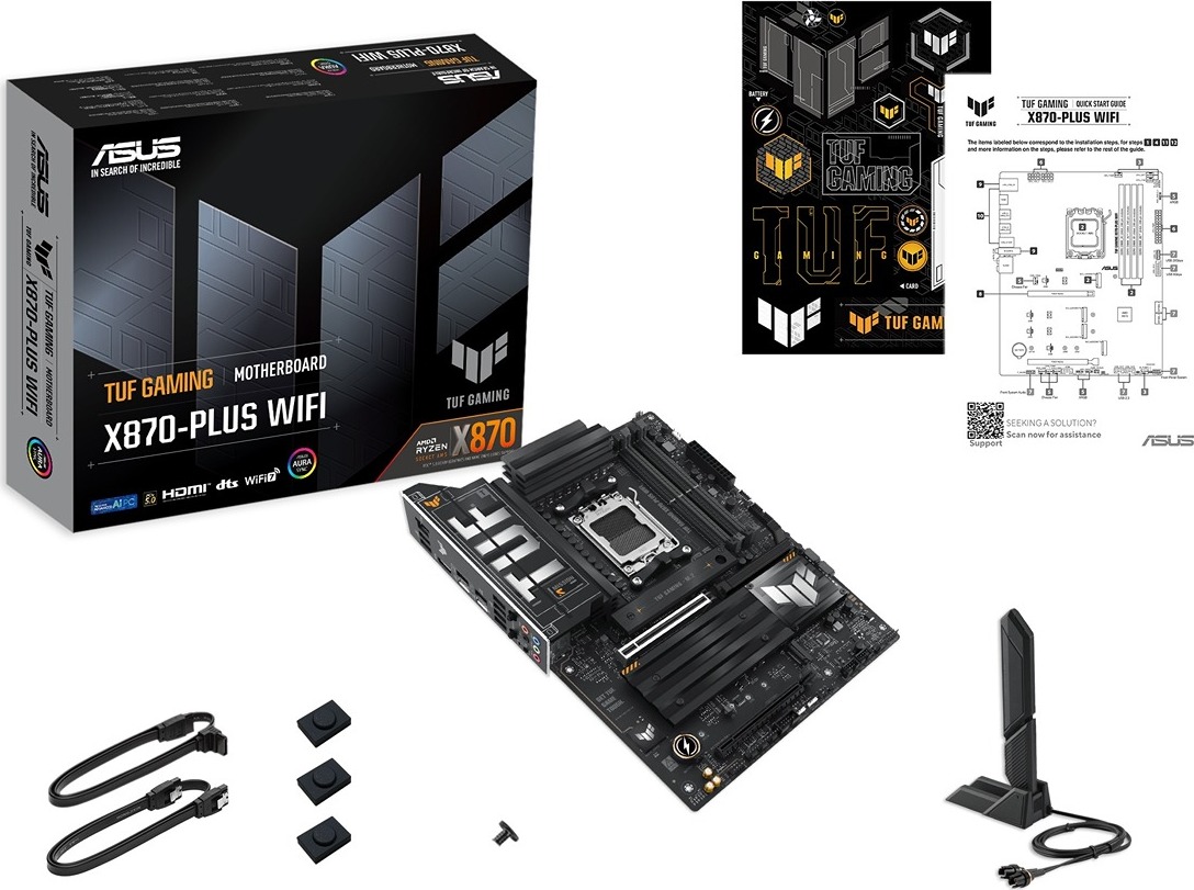 ASUS MB Sc AM5 TUF GAMING X870-PLUS WIFI, AMD X870, 4xDDR5, 1xHDMI, 2xUSB4, WiFi