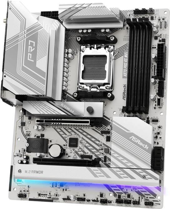 ASRock MB Sc AM5 X870 PRO RS WIFI, AMD X870, 4xDDR5, 1xHDMI, 2xUSB4, WI-FI