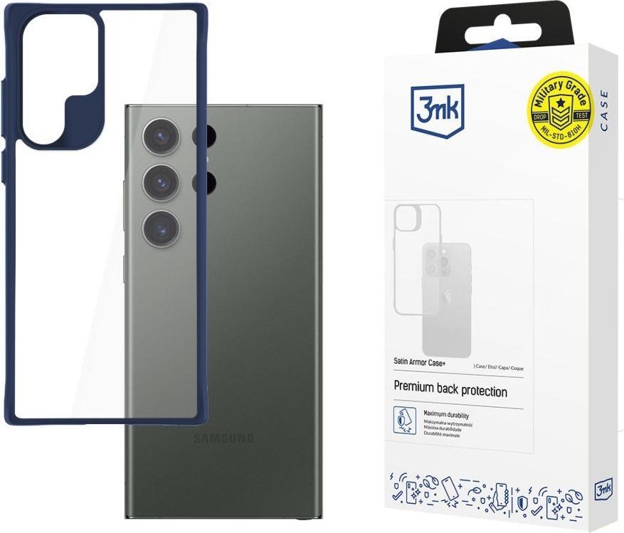 3mk ochranný kryt Satin Armor Case+ Blue pro Samsung Galaxy S24 Ultra