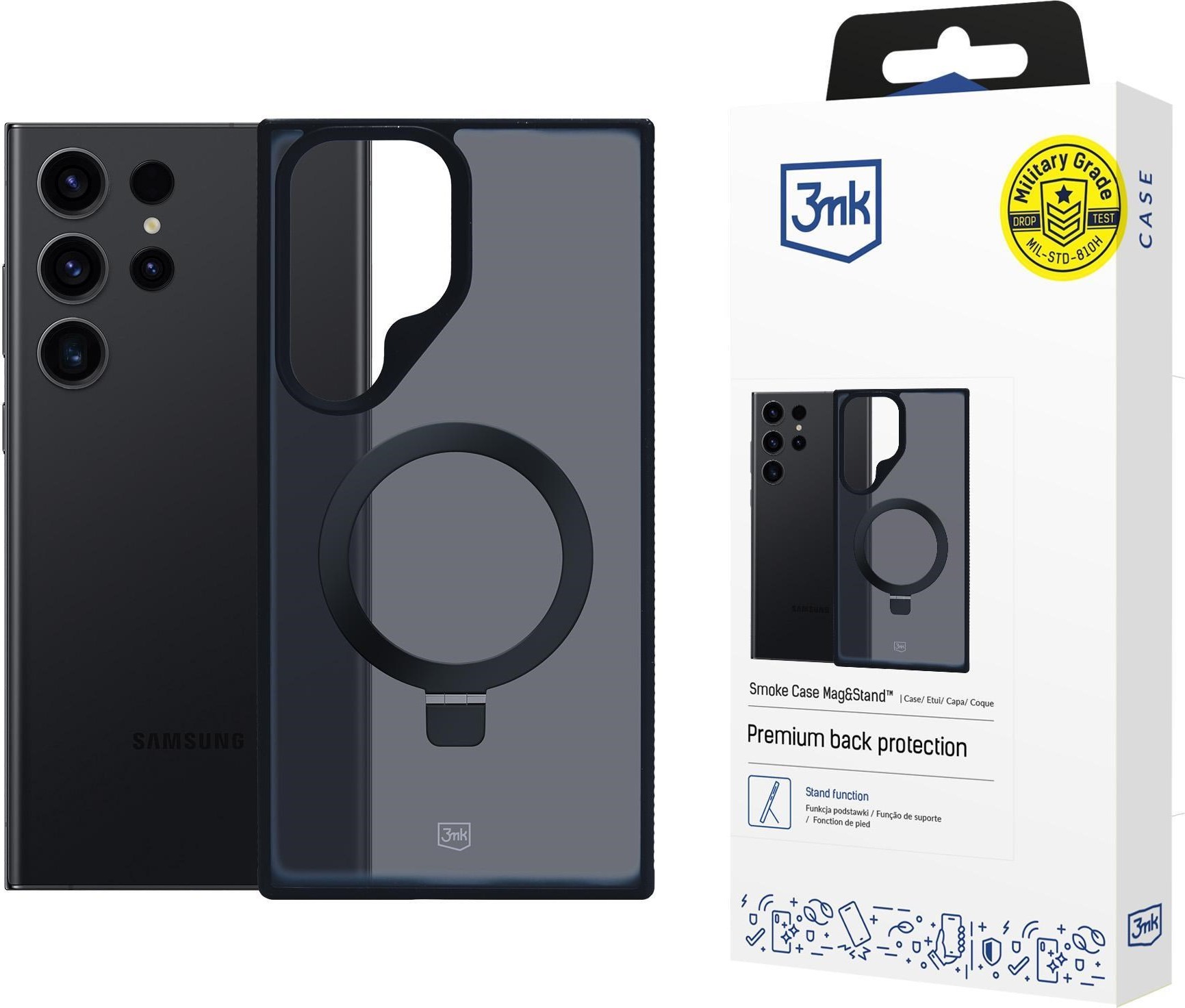 3mk ochranný kryt Smoke Case Mag&Stand pro Samsung Galaxy S24 ultra