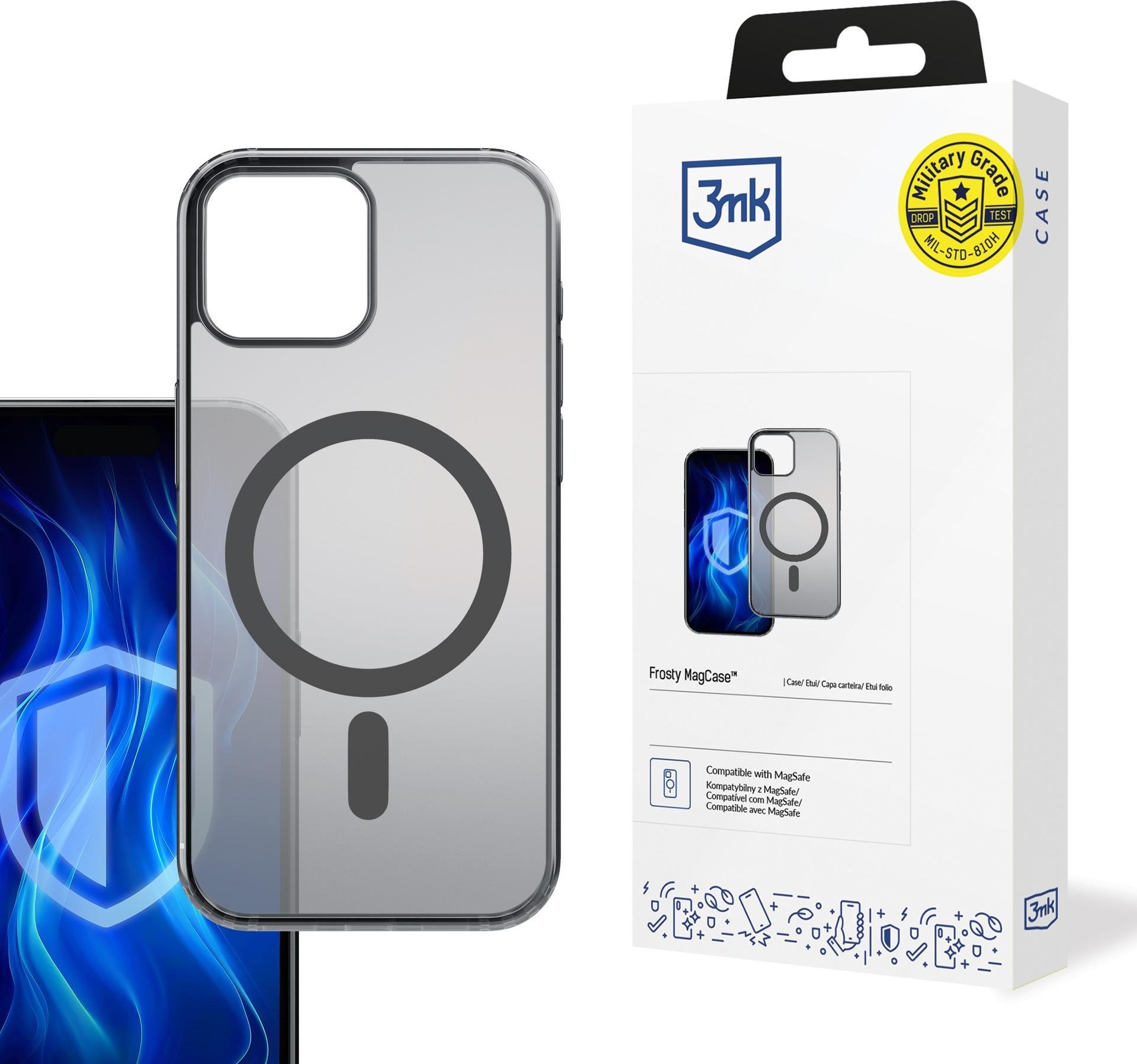 3mk ochranný kryt Frosty MagCase Black pro Apple iPhone 15