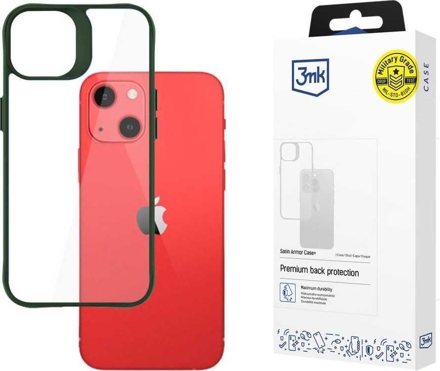 3mk ochranný kryt Satin Armor Case+ Green pro Apple iPhone 13