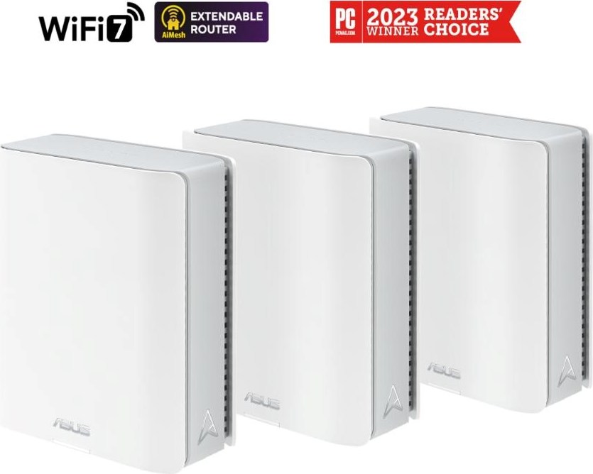 ASUS ZenWifi BT10 3-pack, WiFi7 Extendable Router, AiMesh, 2x WAN/LAN, 1x LAN, 1x 3.0
