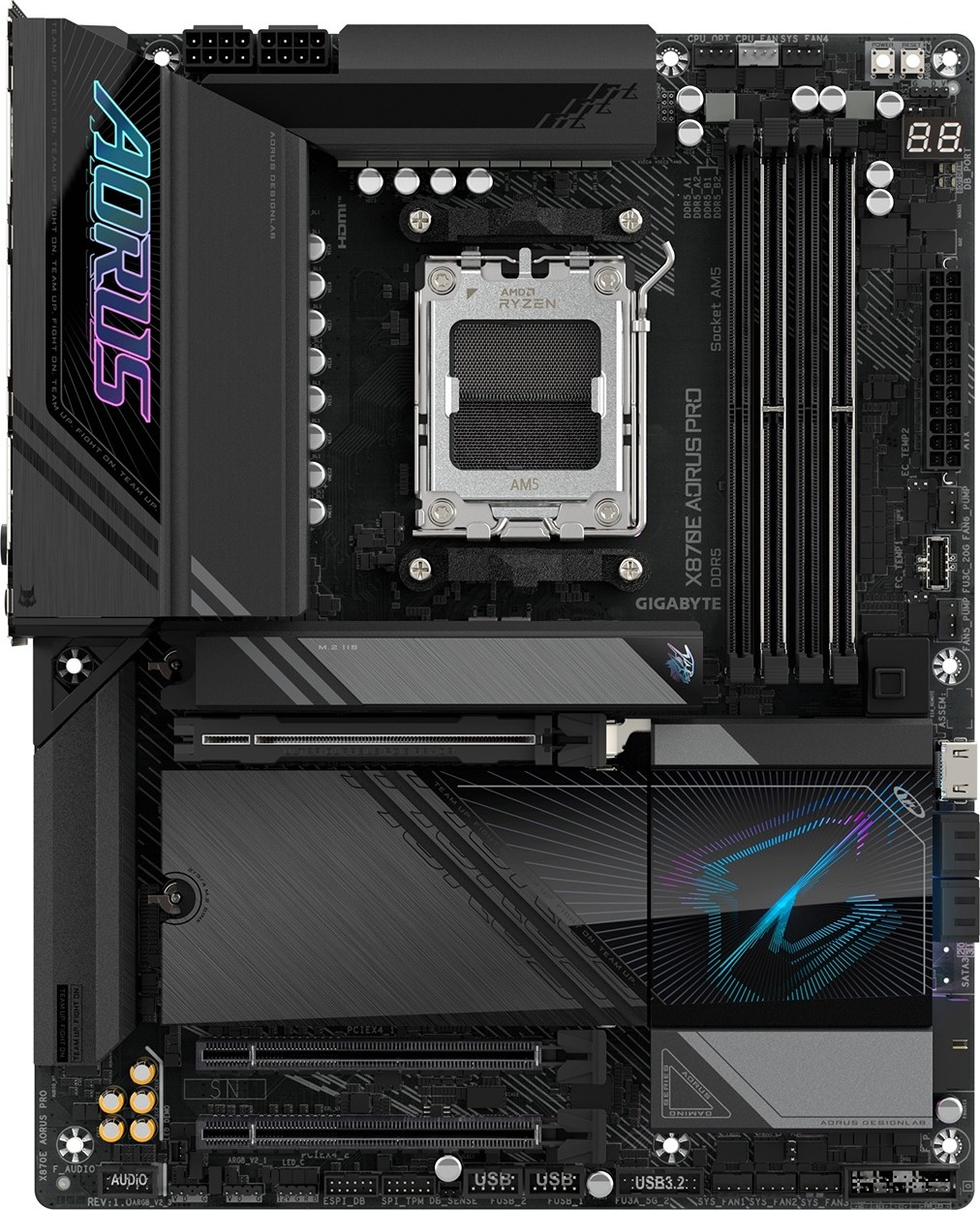 GIGABYTE MB Sc AM5 X870E AORUS PRO, AMD X870, 4xDDR5, 2xHDMI, 2xUSB4, WiFi
