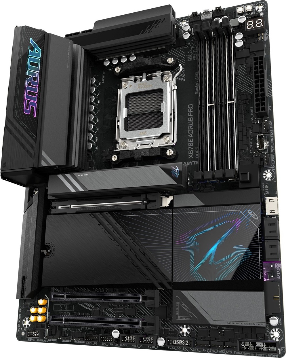 GIGABYTE MB Sc AM5 X870E AORUS PRO, AMD X870, 4xDDR5, 2xHDMI, 2xUSB4, WiFi
