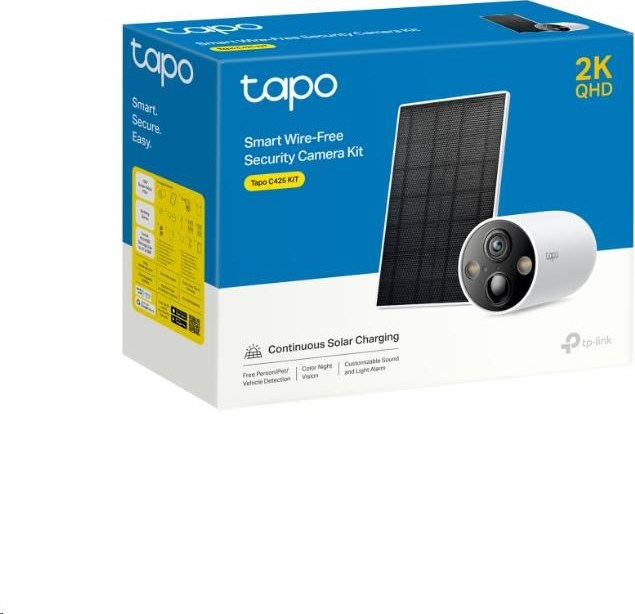 TP-Link Tapo C425 KIT kamera C425 + solární panel A201 (4MP, 2K QHD, 1440p, IR 15m, WiFi, micro SD card, IP66)
