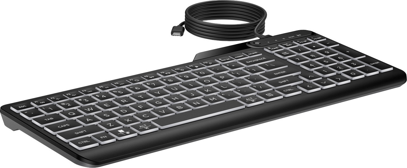 HP Inc. HP 400 Backlit Wired Keyboard - drátová podsvícená klávesnice CZ/SK