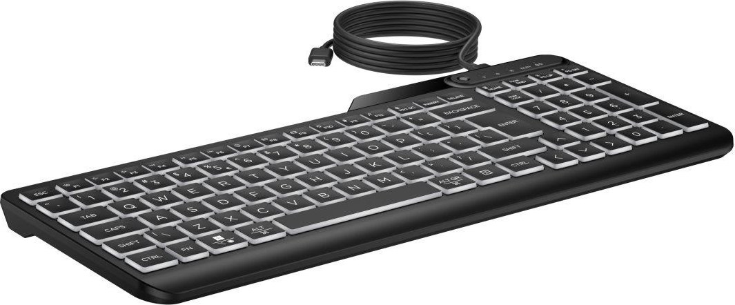 HP Inc. HP 400 Backlit Wired Keyboard - drátová podsvícená klávesnice CZ/SK