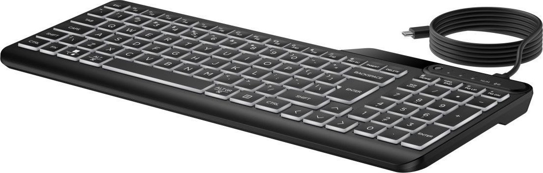 HP Inc. HP 400 Backlit Wired Keyboard - drátová podsvícená klávesnice CZ/SK