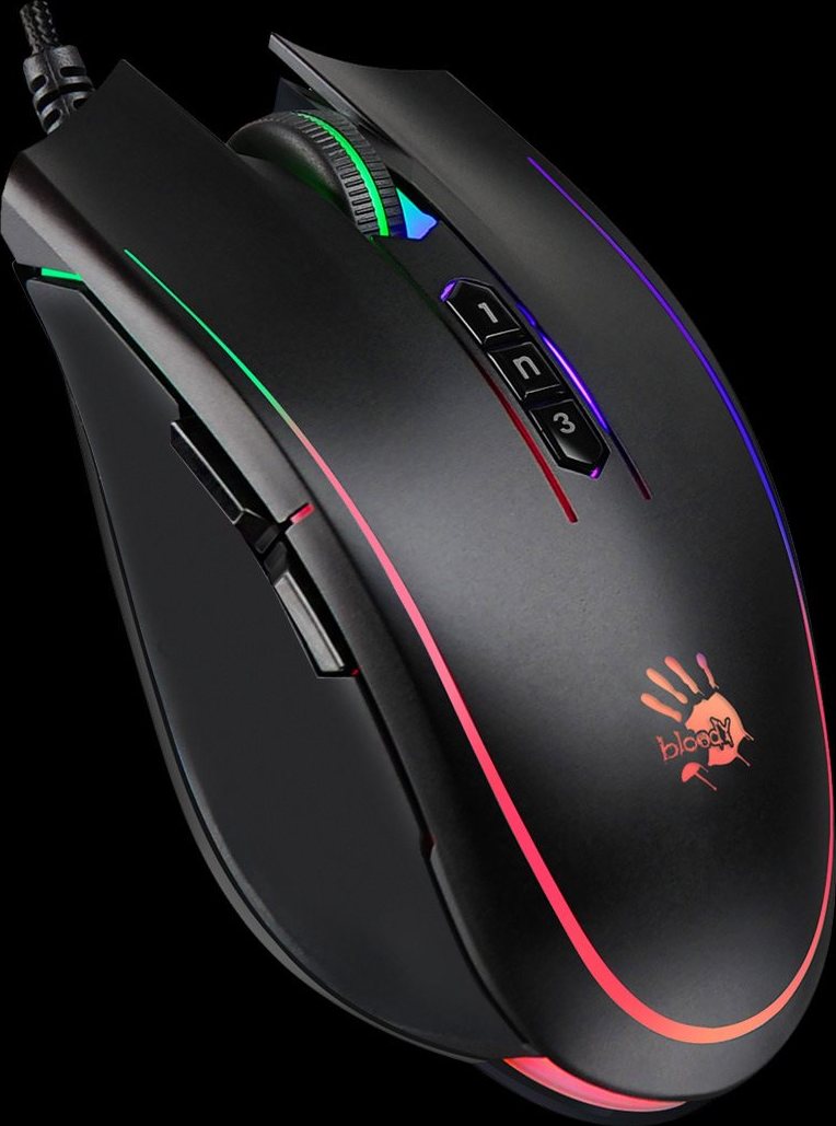 A4tech Bloody Podsvícená herní myš P81S Activated, 8000 DPI, USB, Core 3, černá