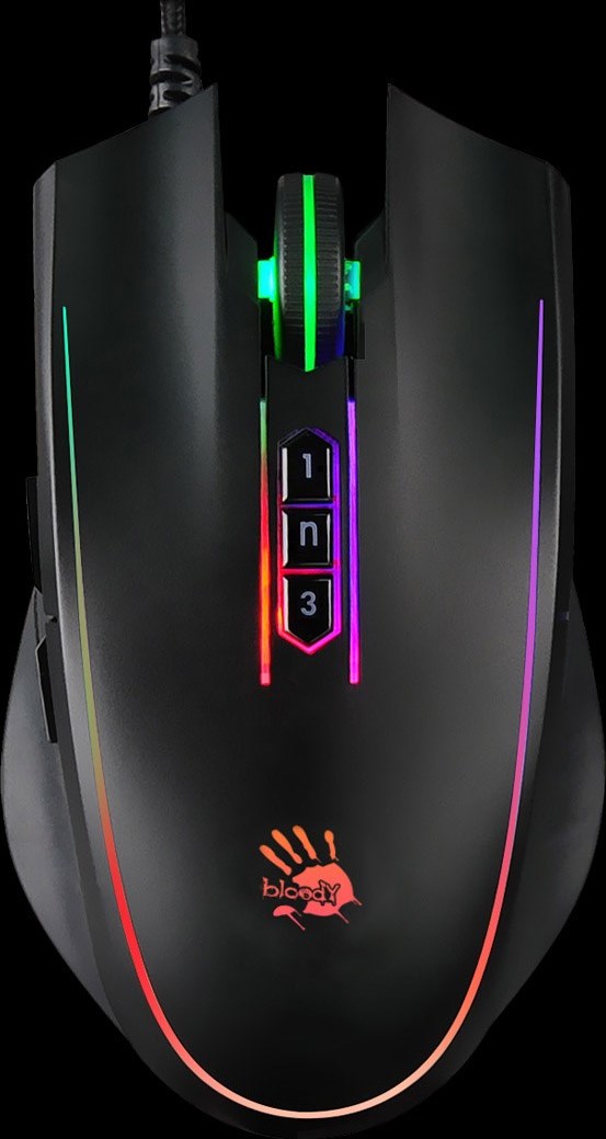 A4tech Bloody Podsvícená herní myš P81S Activated, 8000 DPI, USB, Core 3, černá