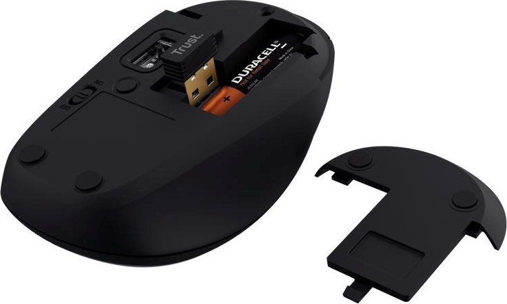 TRUST Myš YVI+, Bezdrátová, Eco, černá - bluetooth + wifi