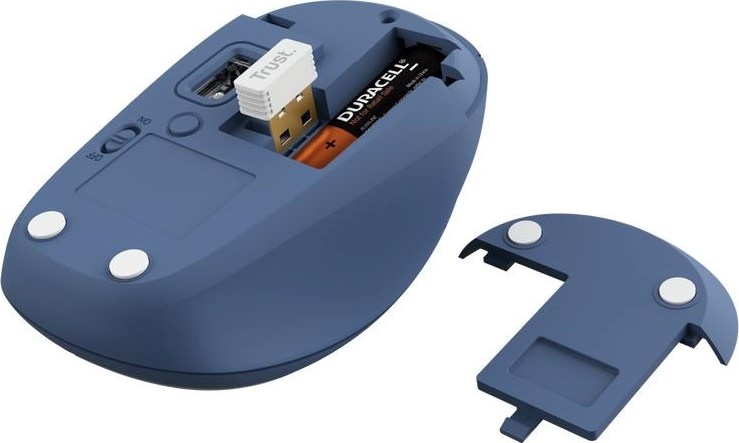 TRUST Myš YVI+, Bezdrátová, Eco, modrá - bluetooth + wifi