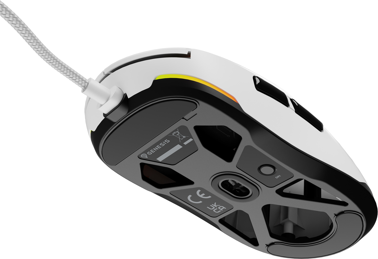 Genesis herní myš KRYPTON 660/Herní/Optická/12 000 DPI/Drátové USB-A/Bílá