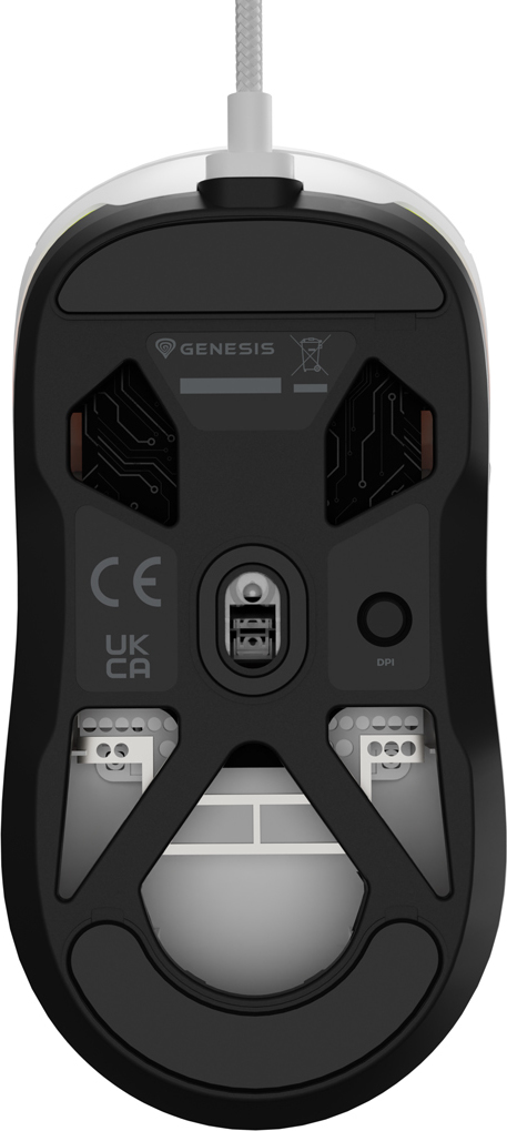 Genesis herní myš KRYPTON 660/Herní/Optická/12 000 DPI/Drátové USB-A/Bílá