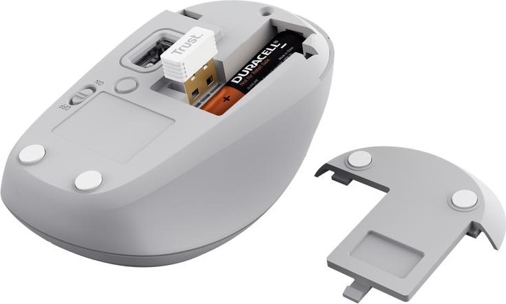 TRUST Myš YVI+, Bezdrátová, Eco, bílá - bluetooth + wifi