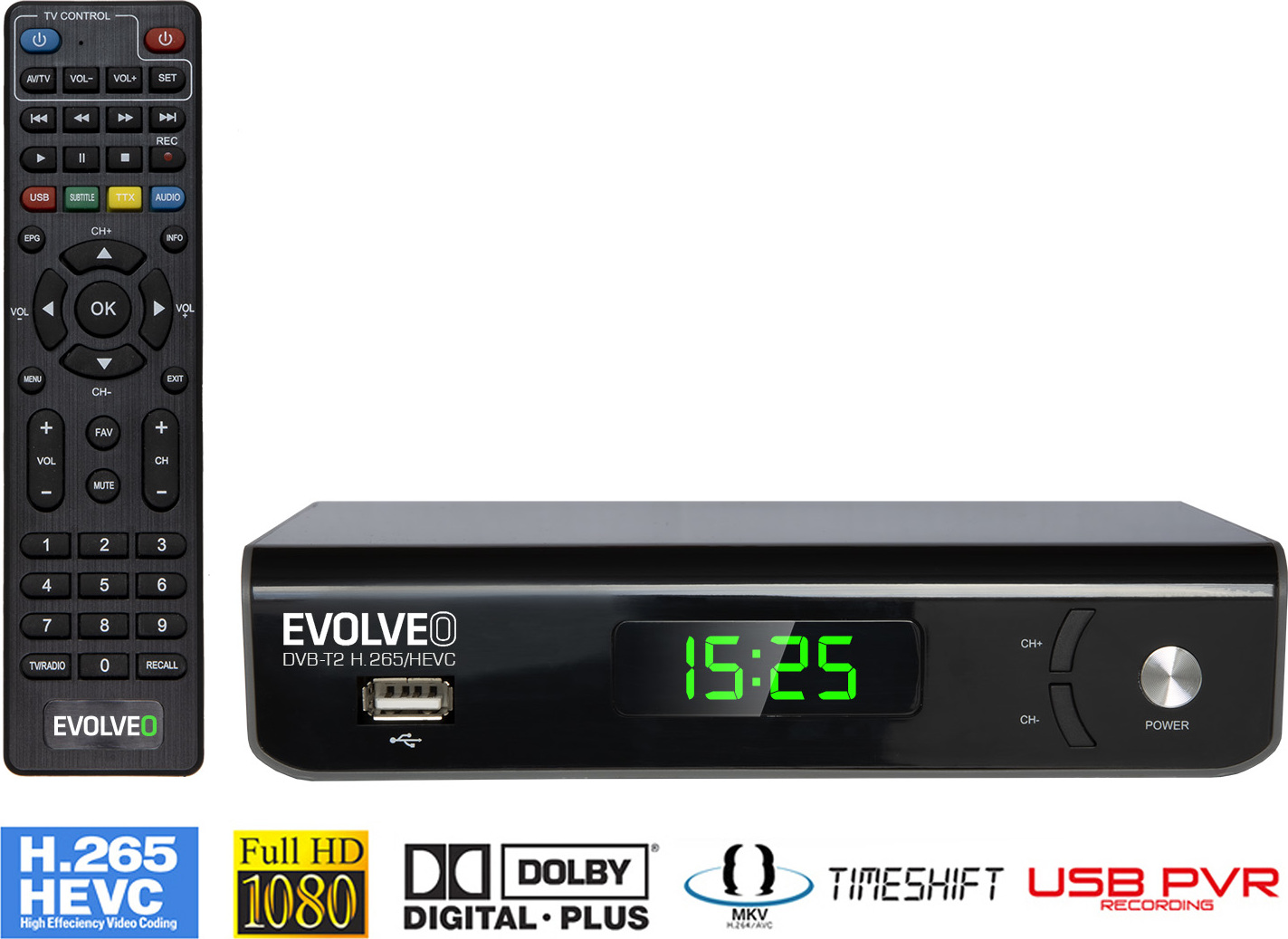 EVOLVEO Omega S3, HD DVB-T2 H.265/HEVC rekordér