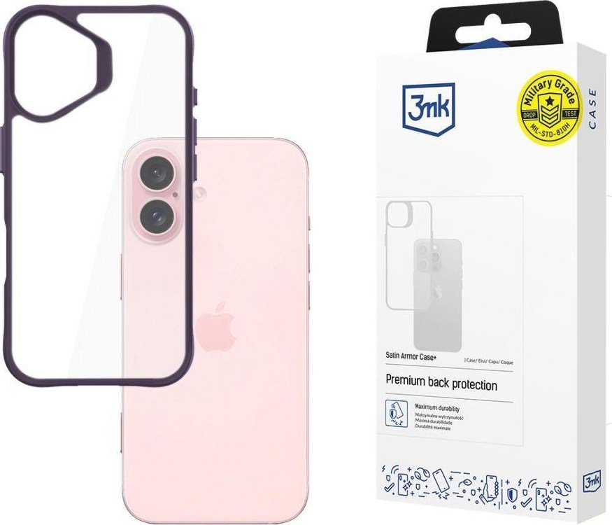 3mk ochranný kryt Satin Armor Case+ Purple pro Apple iPhone 16