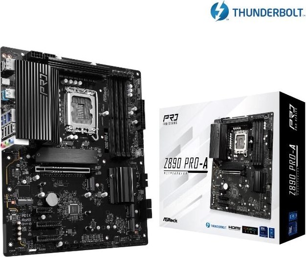 ASRock MB Sc LGA1851 Z890 PRO-A, Intel Z890, 4xDDR5, 1xDP, 1xHDMI, 1xThunderbolt