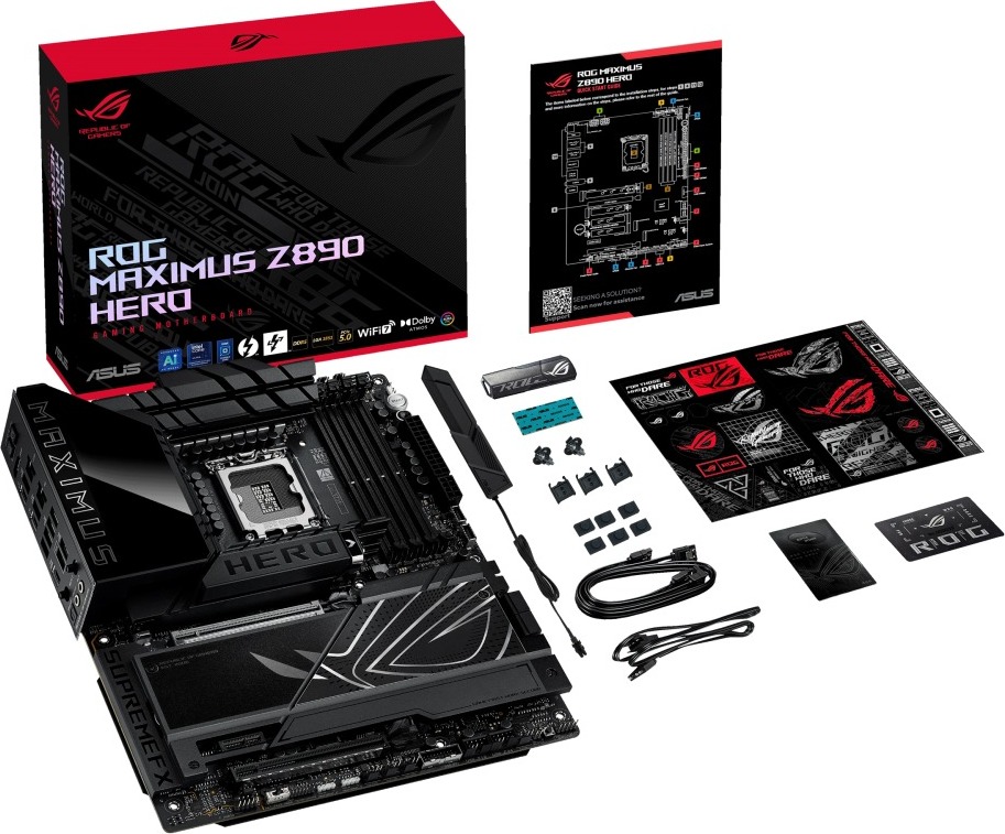 ASUS MB Sc LGA1851 ROG MAXIMUS Z890 HERO, Intel Z890, 4xDDR5, 1xHDMI, 2xThunderbolt, WI-FI, ATX