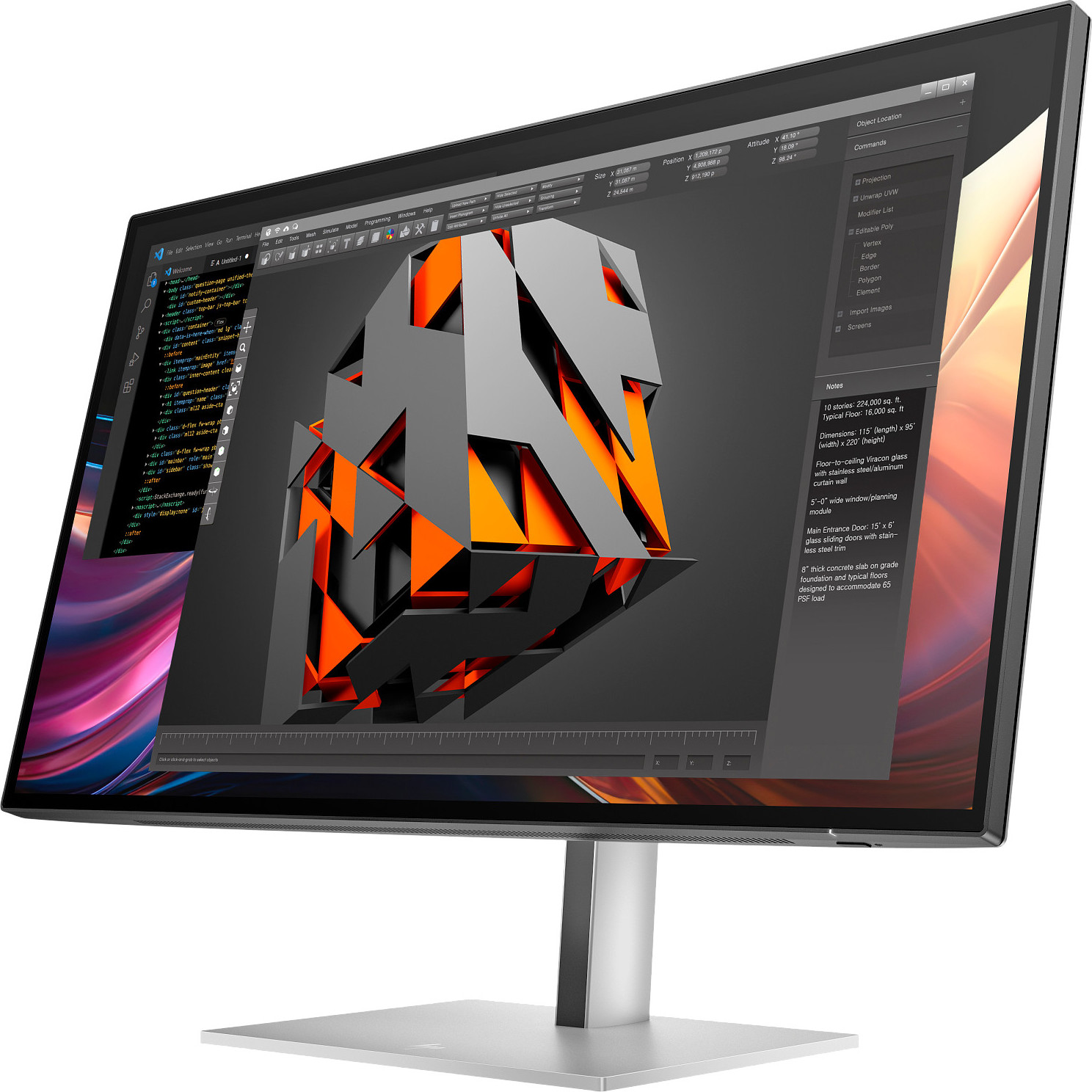 HP Inc. HP LCD 727pq 27" QHD 2560x1440, IPS, 16:9, 400nits, 5ms, 2000:1, DP, DP out, HDMI, 3xUSB A