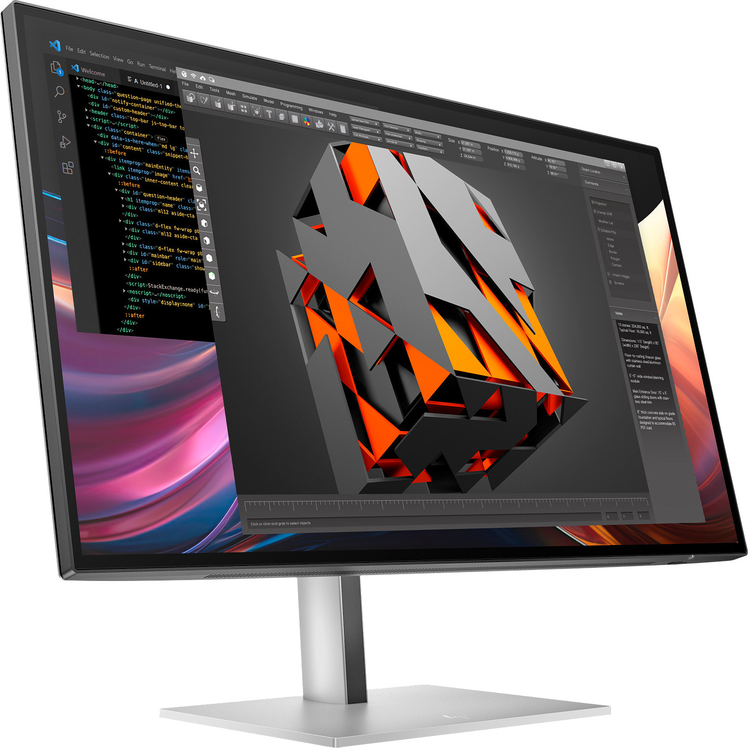 HP Inc. HP LCD 727pq 27" QHD 2560x1440, IPS, 16:9, 400nits, 5ms, 2000:1, DP, DP out, HDMI, 3xUSB A