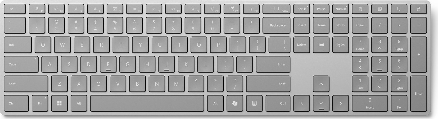 Microsoft Surface Keyboard (2. edice)/Bezdrátová Bluetooth/US layout/Šedá