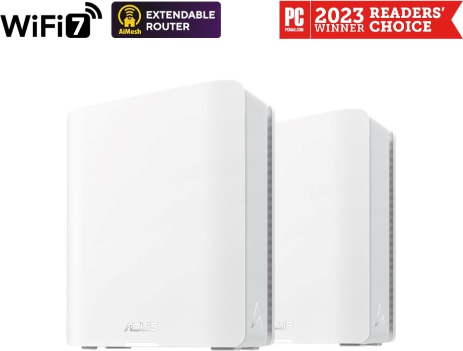ASUS ZenWifi BT8 2-pack, WiFi7 Extendable Router, AiMesh, 1x WAN, 3x LAN, 1x 3.0