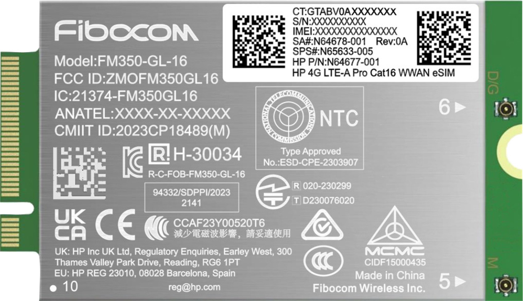 HP Inc. HP 4G LTE-Advanced Pro WWAN (EB G11/ZB G11)