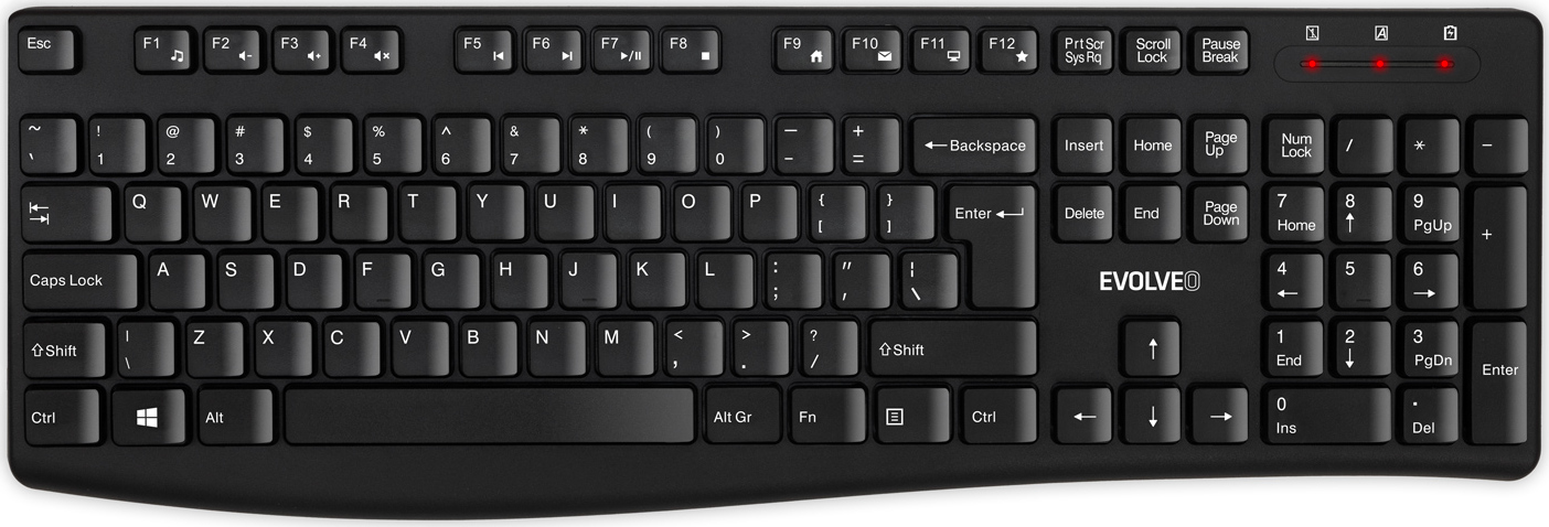 EVOLVEO K1050, tichý set bezdr. klávesnice a