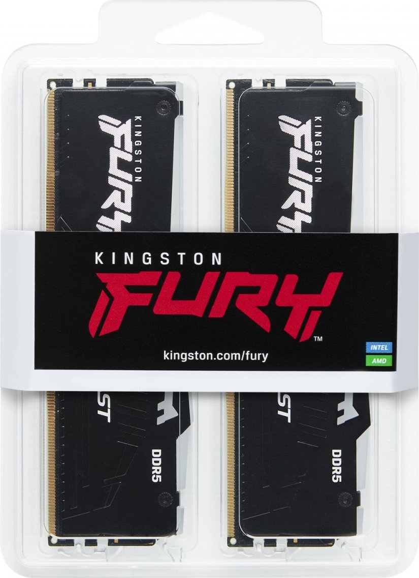 KINGSTON DIMM DDR5 32GB (Kit of 2) 6000MT/s CL36 FURY Beast RGB Černá EXPO