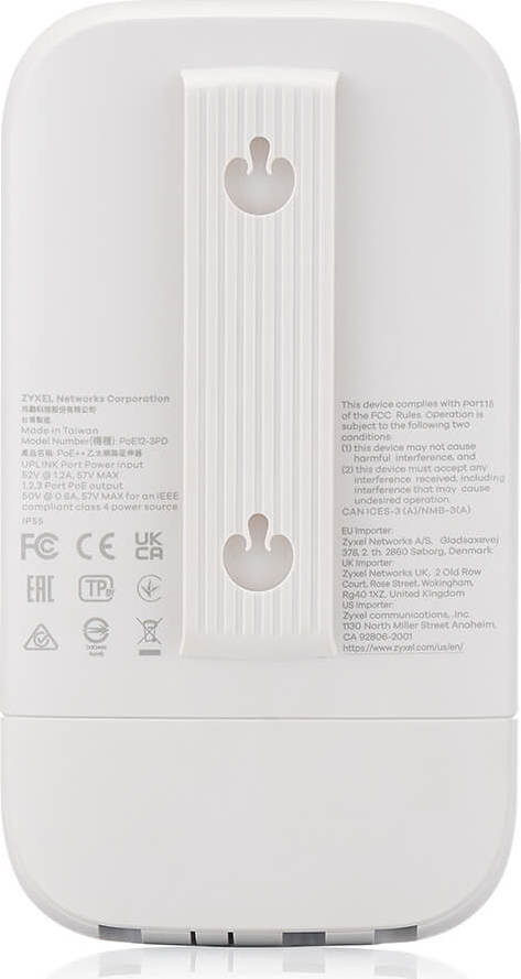 Zyxel PoE12-3PD, 4x 1Gb port PoE extender. 45W PoE budget, IP55 rated (outdoor)