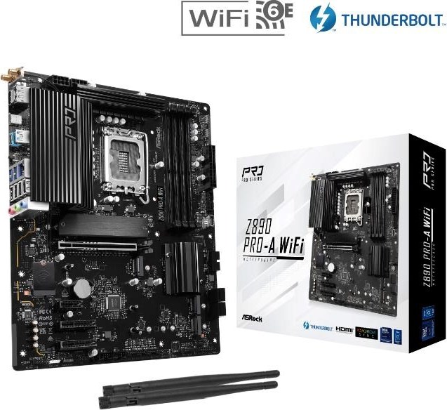 ASRock MB Sc LGA1851 Z890 PRO-A WIFI, Intel Z890, 4xDDR5, 1xDP, 1xHDMI, 1xThunderbolt, WI-FI