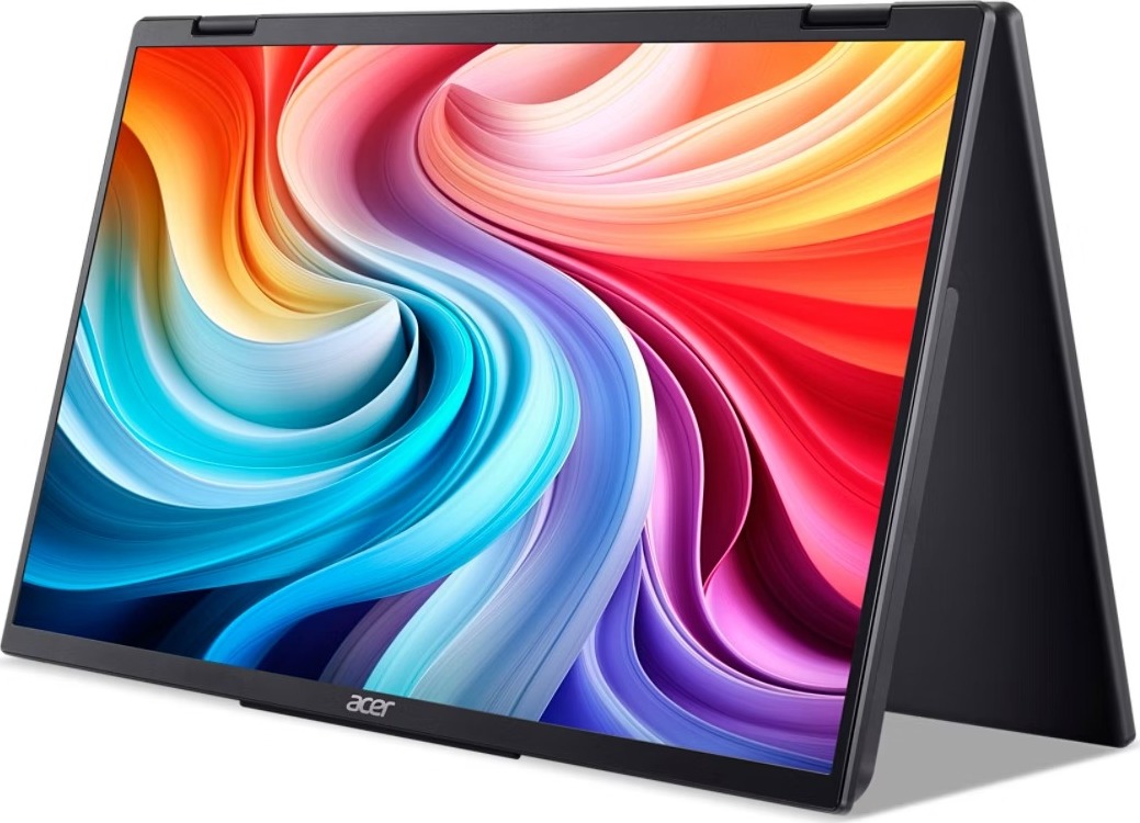 ACER LCD PD163Qbmiuux DUAL SCREEN 40cm (15.6") IPS LED, FHD 1920x1080@60Hz, 250cd/m2, 170/170, 2x2W repro, Black