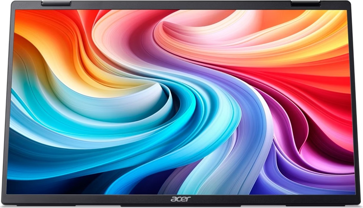 ACER LCD PD163Qbmiuux DUAL SCREEN 40cm (15.6") IPS LED, FHD 1920x1080@60Hz, 250cd/m2, 170/170, 2x2W repro, Black