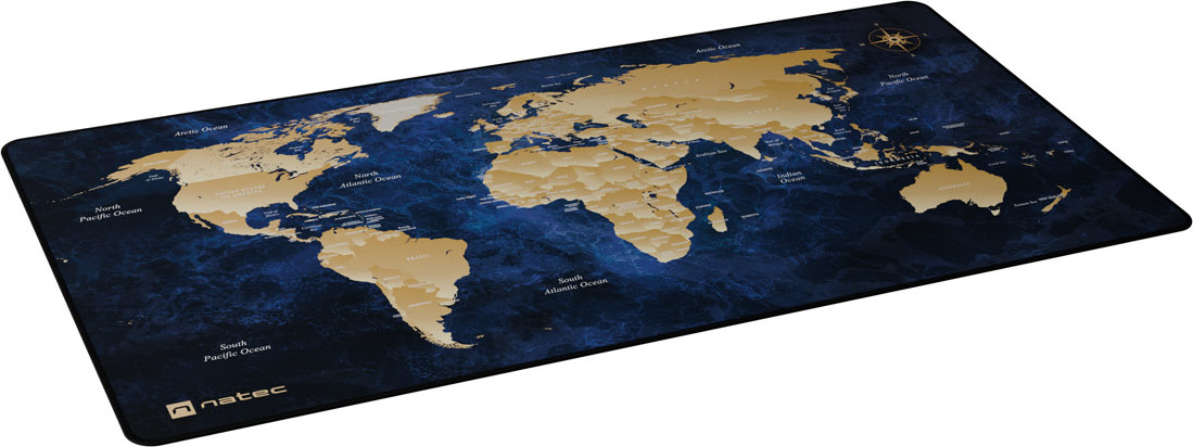 Maxi podložka pod myš Natec WORLD, 80x40cm, modrá