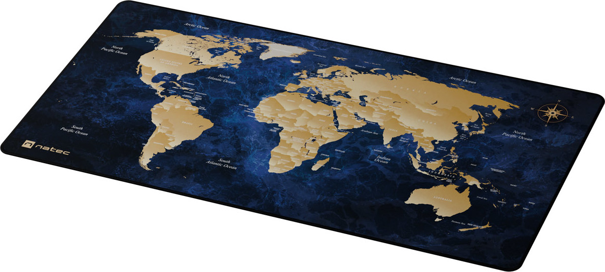 Maxi podložka pod myš Natec WORLD, 80x40cm, modrá