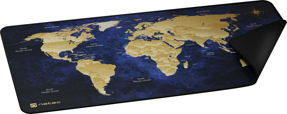 Maxi podložka pod myš Natec WORLD, 80x40cm, modrá