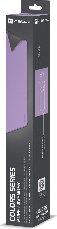 Maxi podložka pod myš Natec PURE LAVENDER, 40x80cm